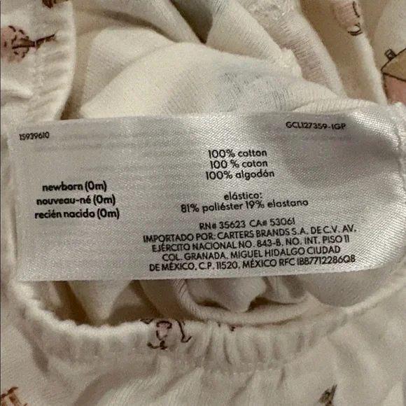 NWOT Carter's Pink and Cream Baby 2-Pack Sleeper Gowns - Newborn - Picture 4 of 9